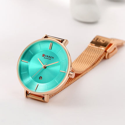 Women's Fashion Watches Analog Quartz Calendar Mesh Belt Ladies Wristwatch Waterproof Watch Of Women
