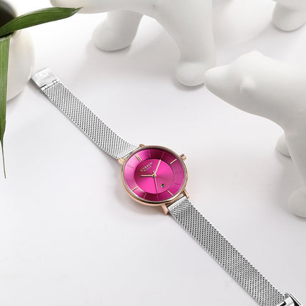 Women's Fashion Watches Analog Quartz Calendar Mesh Belt Ladies Wristwatch Waterproof Watch Of Women