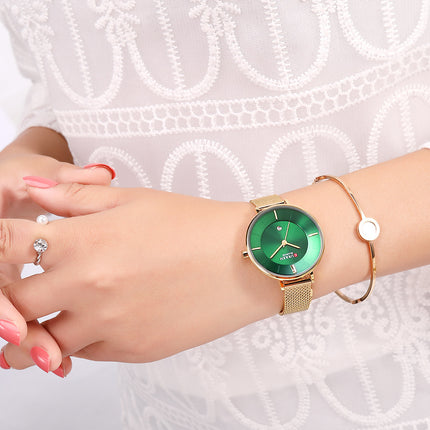 Women's Fashion Watches Analog Quartz Calendar Mesh Belt Ladies Wristwatch Waterproof Watch Of Women
