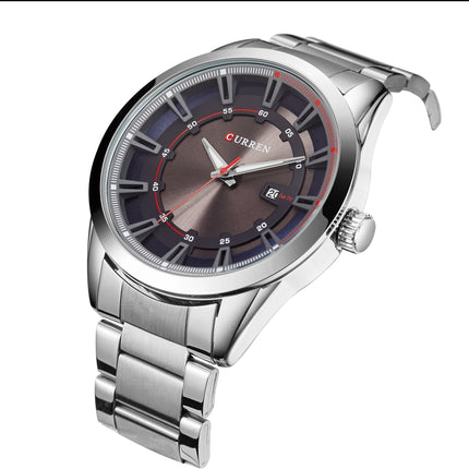Men's Watches, Analogue Waterproof Business Stainless Steel Bracelet Watches with  calendar Reading, Fashion Watch for Men