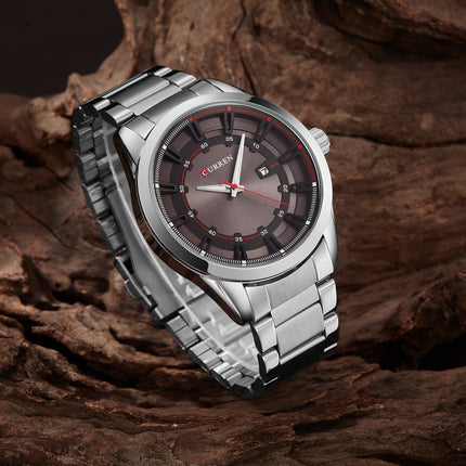 Men's Watches, Analogue Waterproof Business Stainless Steel Bracelet Watches with  calendar Reading, Fashion Watch for Men