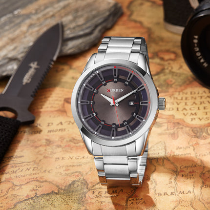 Men's Watches, Analogue Waterproof Business Stainless Steel Bracelet Watches with  calendar Reading, Fashion Watch for Men
