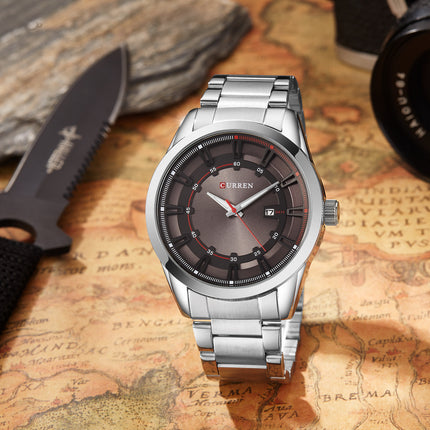 Men's Watches, Analogue Waterproof Business Stainless Steel Bracelet Watches with  calendar Reading, Fashion Watch for Men