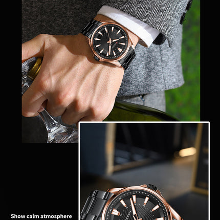 Men's Watch, Analogue Waterproof Business Stainless Steel Bracelet Watches, Anti-Scratch Fashion Business Watch for Men