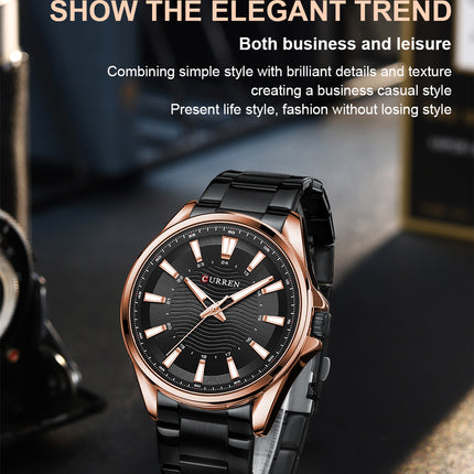 Men's Watch, Analogue Waterproof Business Stainless Steel Bracelet Watches, Anti-Scratch Fashion Business Watch for Men