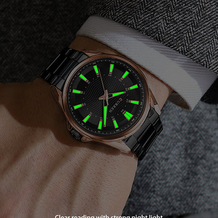 Men's Watch, Analogue Waterproof Business Stainless Steel Bracelet Watches, Anti-Scratch Fashion Business Watch for Men
