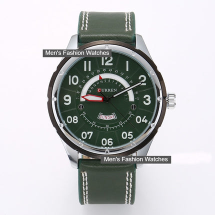 Men's Watches Quartz Wristwatches Leather Band Casual Water Resist Analog Watches Calendar Date Wrist Watch of Men