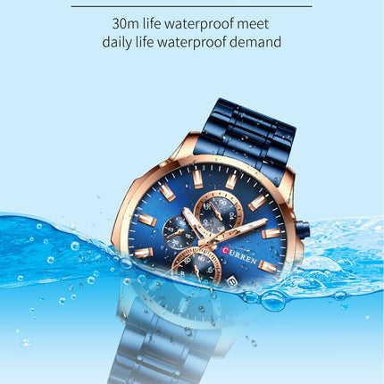 Men's watches,Men's Analog Watch Waterproof Quartz Watch of Men Business Fashion Stainless Steel Multifunctional Wristwatch