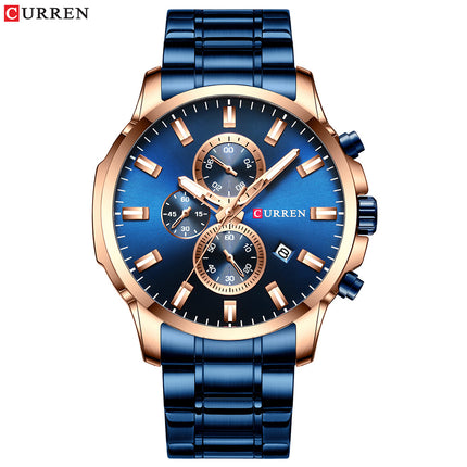 Men's watches,Men's Analog Watch Waterproof Quartz Watch of Men Business Fashion Stainless Steel Multifunctional Wristwatch