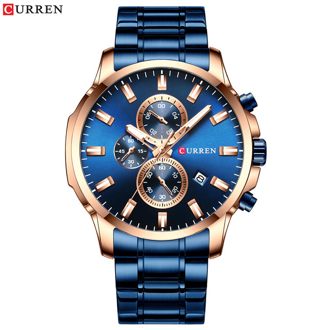 Men's watches,Men's Analog Watch Waterproof Quartz Watch of Men Business Fashion Stainless Steel Multifunctional Wristwatch