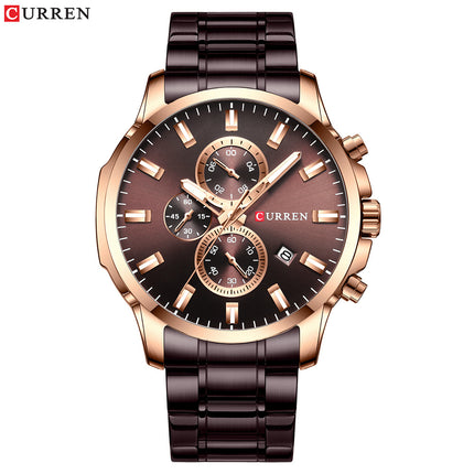 Men's watches,Men's Analog Watch Waterproof Quartz Watch of Men Business Fashion Stainless Steel Multifunctional Wristwatch