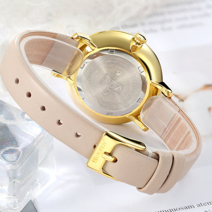 Women's fashion Watches, Elegant Lady's Watch Leather Band Ladies Watch for Women Waterproof Leisure Quartz Stone Watch