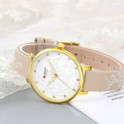 Women's fashion Watches, Elegant Lady's Watch Leather Band Ladies Watch for Women Waterproof Leisure Quartz Stone Watch