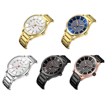 Men's Watches, Waterproof & Fashionable Business Style Steel Band Quartz Wristwatch Watch Dual Calendar Watch for Men