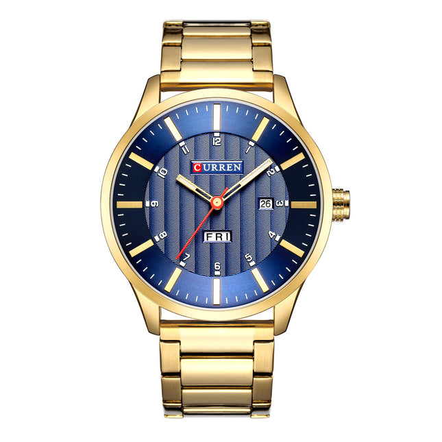 Men's Watches, Waterproof & Fashionable Business Style Steel Band Quartz Wristwatch Watch Dual Calendar Watch for Men