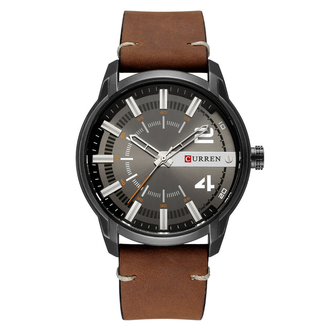 Men's Watches, Leather Strap Analog Quartz Movement Casual Wrist Watch for Men Waterproof Men's Watches