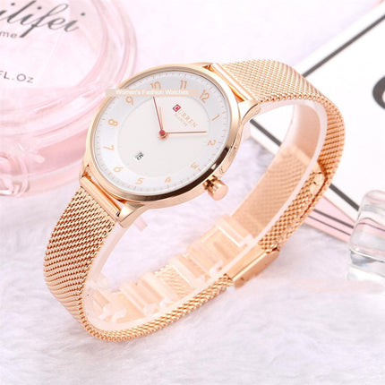 Women Watch Classic Stainless Steel Waterproof Calendar Quartz Analog Watch Fashion Ladies Wrist Watches