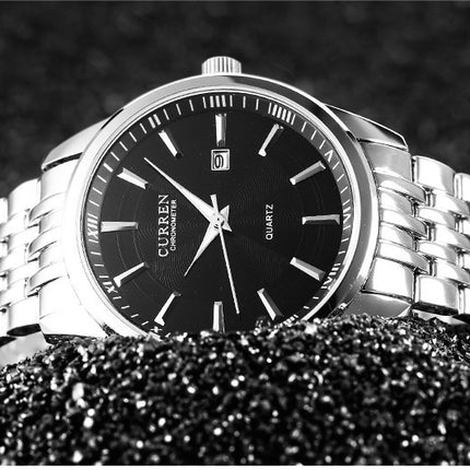 Men's Analog Digital Watches Waterproof Calendar Quartz Watch for Men Business Fashion Stainless Steel Wristwatch