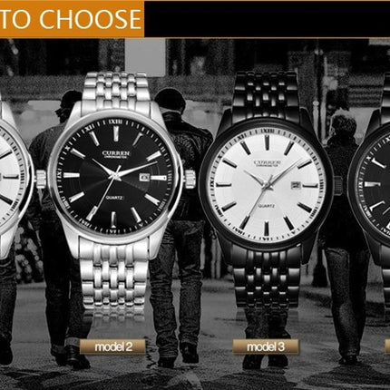 Men's Analog Digital Watches Waterproof Calendar Quartz Watch for Men Business Fashion Stainless Steel Wristwatch