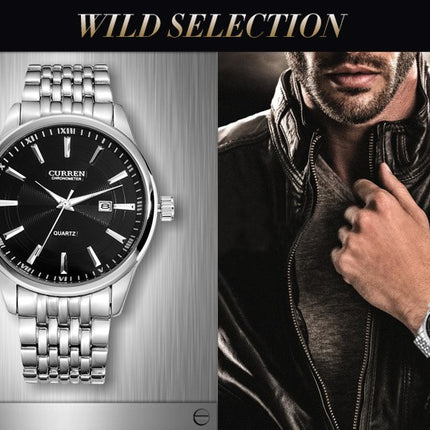 Men's Analog Digital Watches Waterproof Calendar Quartz Watch for Men Business Fashion Stainless Steel Wristwatch