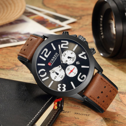 Stylish Wrist Watch for Men, Perfect Quartz Movement, Waterproof Analog Sport Watches with Calendar Men's Watches