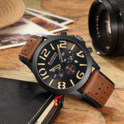 Stylish Wrist Watch for Men, Perfect Quartz Movement, Waterproof Analog Sport Watches with Calendar Men's Watches