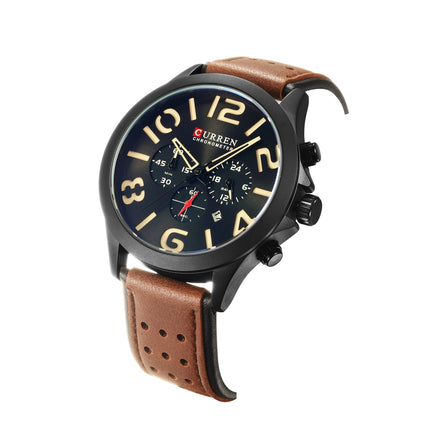Stylish Wrist Watch for Men, Perfect Quartz Movement, Waterproof Analog Sport Watches with Calendar Men's Watches