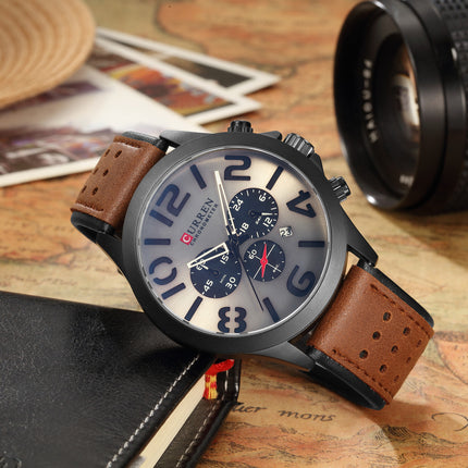 Stylish Wrist Watch for Men, Perfect Quartz Movement, Waterproof Analog Sport Watches with Calendar Men's Watches