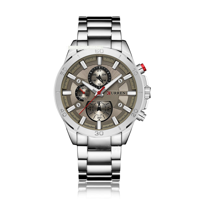 Men's Fashion Quartz Watch Stainless Steel Chronograph Waterproof Watch for Men Date Analog Men Wrist Watches