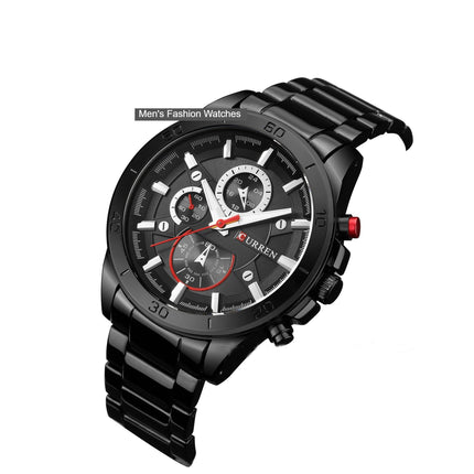 Men's Fashion Quartz Watch Stainless Steel Chronograph Waterproof Watch for Men Date Analog Men Wrist Watches