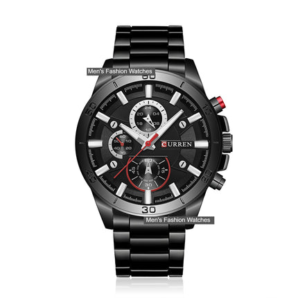 Men's Fashion Quartz Watch Stainless Steel Chronograph Waterproof Watch for Men Date Analog Men Wrist Watches