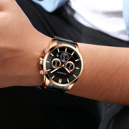 Men's Fashion Watches Multi-function Calendar Waterproof Chronograph Wristwatches,Stainsteel Steel Band Watch  for Men