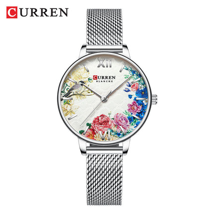 Women's Fashion Watches, Quartz Movement Stainless Steel Strap Analog Round Dial Watch for Women Wristwatch