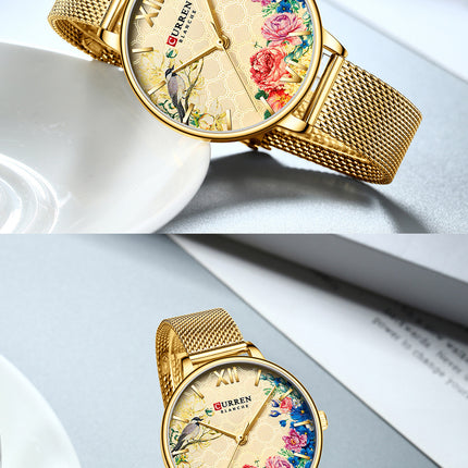Women's Fashion Watches, Quartz Movement Stainless Steel Strap Analog Round Dial Watch for Women Wristwatch