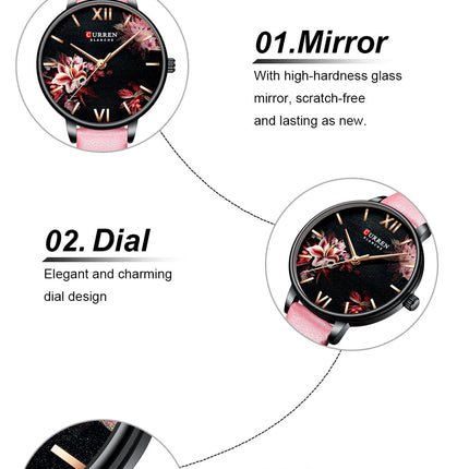 Women's Watches Quartz Analog Leather Strap Watch Waterproof Quartz Movement Watch for Women