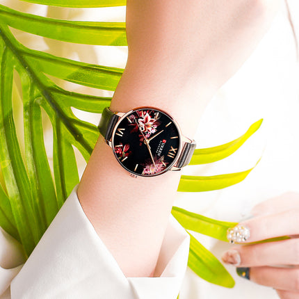 Women's Watches Quartz Analog Leather Strap Watch Waterproof Quartz Movement Watch for Women