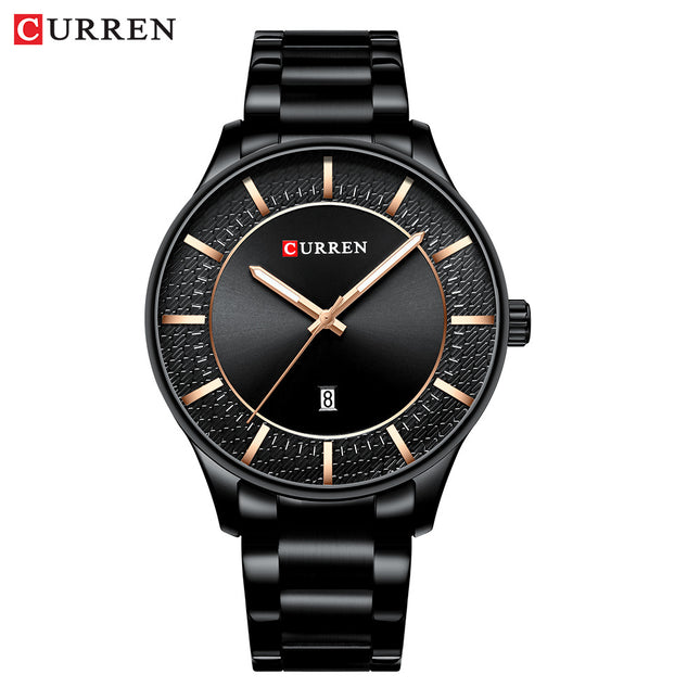 Men's Fashion Watches Quartz Business Wristwatch Calendar Waterproof Stainless Steel Calendar Watch for Men
