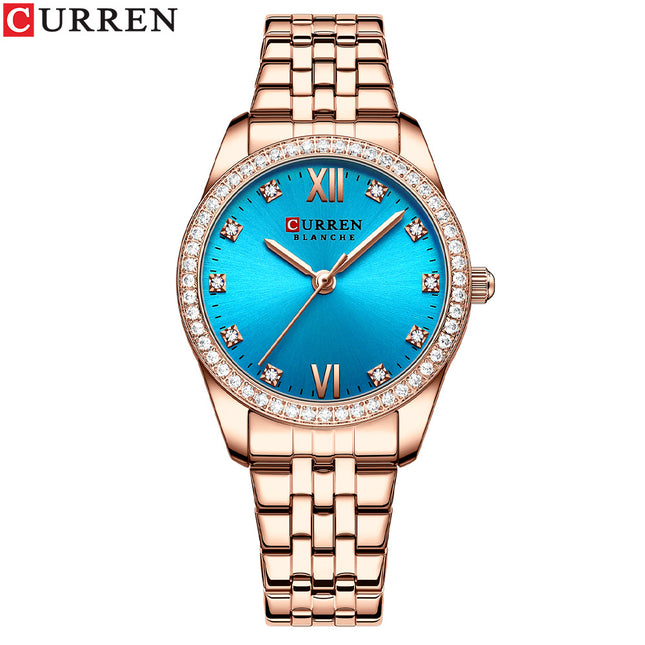 Women's Watches Casual Stainless Steel Watches Fashion Waterproof Round Watches Quartz Movement Analogue Watch for Women
