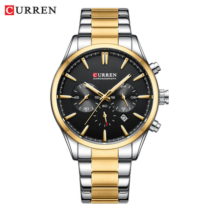 Men's Fashion Watches Date Quartz Waterproof Multifunction Wristwatches,Stainsteel Steel Band Sport Watch for Men