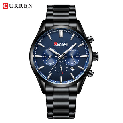 Men's Fashion Watches Date Quartz Waterproof Multifunction Wristwatches,Stainsteel Steel Band Sport Watch for Men