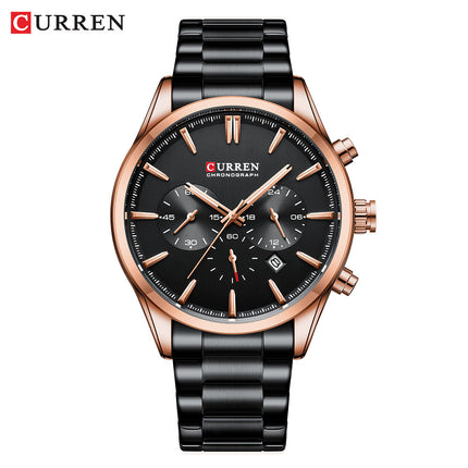 Men's Fashion Watches Date Quartz Waterproof Multifunction Wristwatches,Stainsteel Steel Band Sport Watch for Men