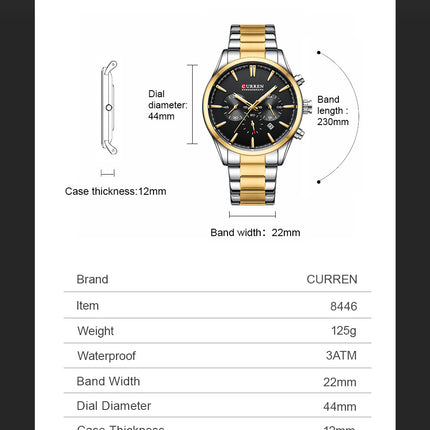 Men's Fashion Watches Date Quartz Waterproof Multifunction Wristwatches,Stainsteel Steel Band Sport Watch for Men