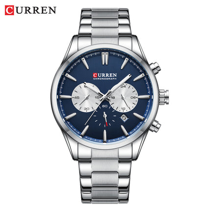 Men's Fashion Watches Date Quartz Waterproof Multifunction Wristwatches,Stainsteel Steel Band Sport Watch for Men