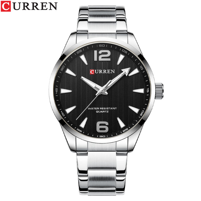Men's Watches Fashion Stainless Steel Strap Casual Waterproof Wristwatch Business Quartz Watch for Men
