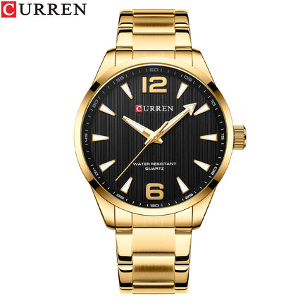 Men's Watches Fashion Stainless Steel Strap Casual Waterproof Wristwatch Business Quartz Watch for Men