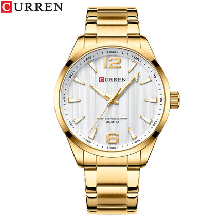 Men's Watches Fashion Stainless Steel Strap Casual Waterproof Wristwatch Business Quartz Watch for Men