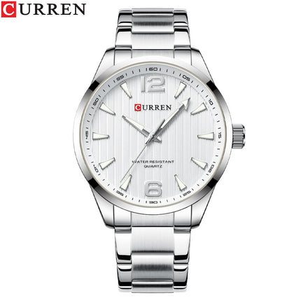 Men's Watches Fashion Stainless Steel Strap Casual Waterproof Wristwatch Business Quartz Watch for Men