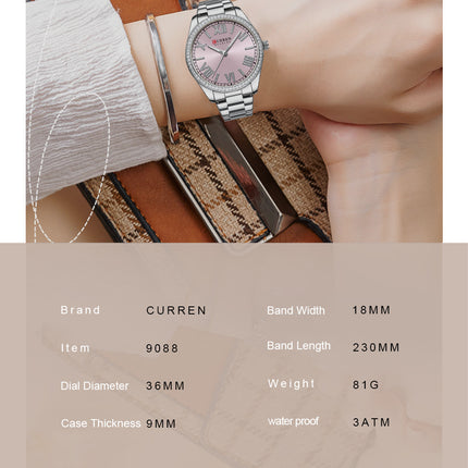 Women's Watches Fashion Women Watches Stainless Steel Band Waterproof Quartz Watch for Women