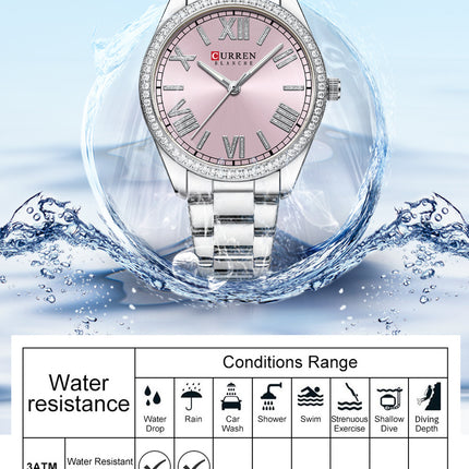 Women's Watches Fashion Women Watches Stainless Steel Band Waterproof Quartz Watch for Women