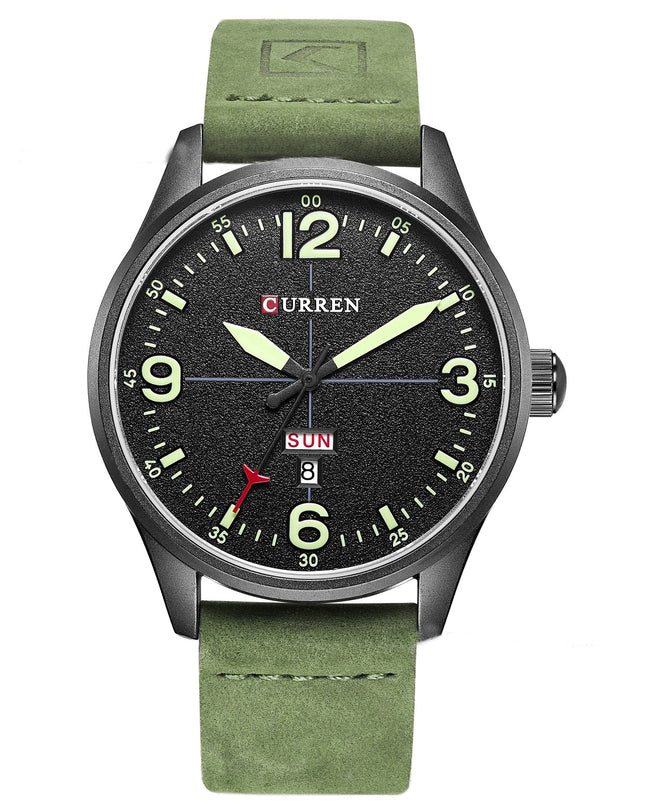 Men's Leather Band Quartz Watch, Analog Casual Waterproof Watch for Men With Calendar Fashion Wristwatch